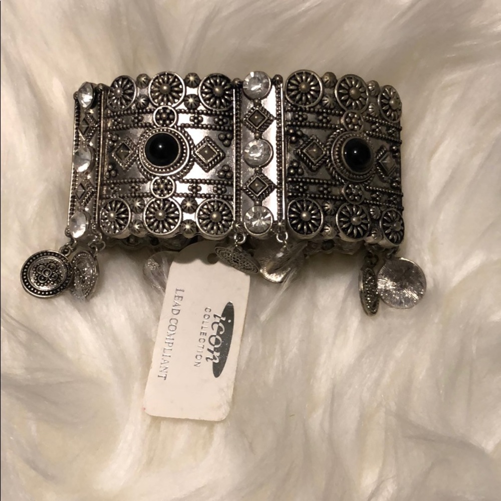 Black and silver bracelet